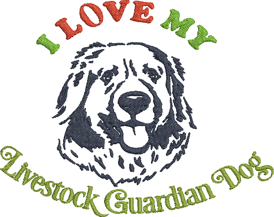 I love my Guardian Dog Machine Embroidery Design Dog Animal Puppy