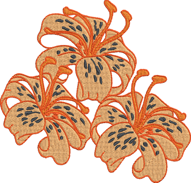 Free Embroidery Design: Lilies  Flower machine embroidery designs, Flower  embroidery designs, Free machine embroidery designs patterns