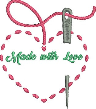 Made with Love Monogram Machine Embroidery Design Sewing Quilting