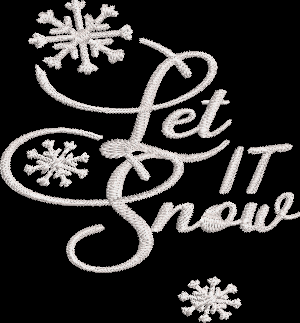 Let it Snow Machine Embroidery Design Christmas Holiday Winter
