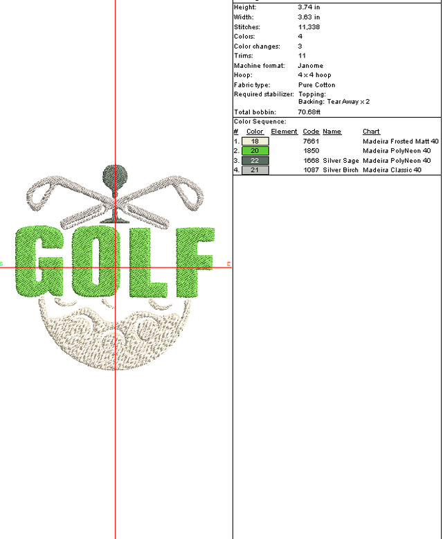 Golf Golfing Machine Embroidery Designs Sports Sport Outside