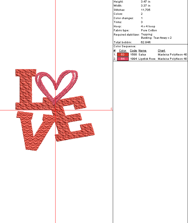 Valentine Love Machine Embroidery Design